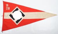 Rare WW2 German Hitler Youth (H.J) Unit Pennant