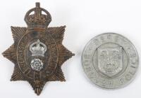 Derbyshire Constabulary Kings Crown Helmet Plate