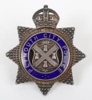 Plymouth City Police Senior Officers Kings Crown Silver Cap badge
