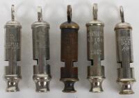Five Police Style Military whistles,