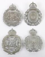 Four Kings Crown Chrome Police Wreath Helmet Plates