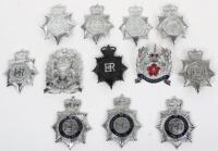 Twelve Obsolete Queens Crown Police Helmet Plates