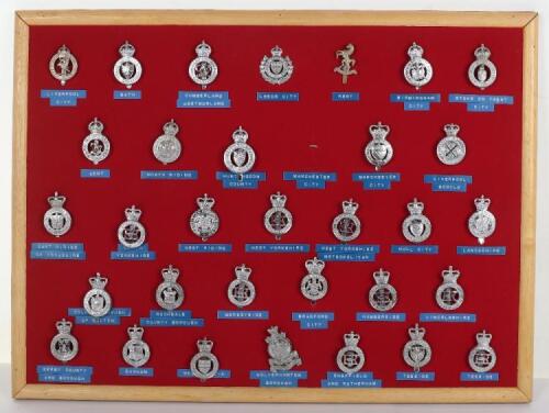 Collection of Thirty Two Obsolete Police Cap Badges