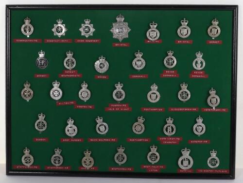 Collection of Thirty Three Obsolete Police Cap Badges