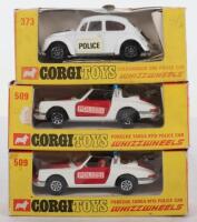 Three Boxed Corgi Toys Whizzwheels Police Cars