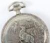 An interesting full hunter pocket watch, La Rochette, elaborately decorated with hunting scenes - 3