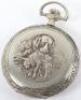 An interesting full hunter pocket watch, La Rochette, elaborately decorated with hunting scenes - 4