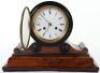 A Regency walnut and ebonised mantle clock - 2