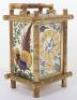 A fine 19th century gilt brass French Drocourt carriage clock with porcelain panel with cloisonne decoration in the Oriental taste, circa 1880 - 4