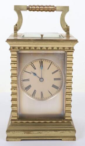 A French Japy Freres brass repeating carriage clock