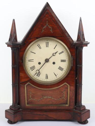 A fine 19th century Pugin style mantle clock, William Dobbie Falkirk