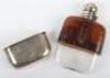 A late Victorian silver and leather hip flask - 5