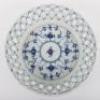 A Royal Copenhagen Musselmalet full lace blue fluted pierced fruit bowl, No. 1054, - 3