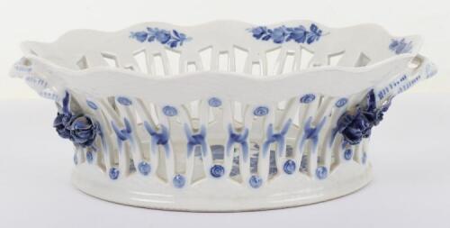 A Royal Copenhagen ‘Blue Flower’ lattice fruit bowl by Arnold Krog, No. 1579