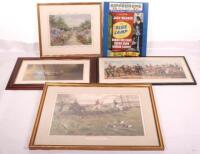 A group of pictures and prints, including hunting prints by George Derville Rowlandson, Edith A Andrews, Barrie F Clarke