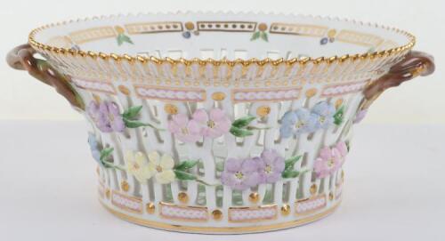 A Royal Copenhagen Floral Danica porcelain basket