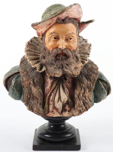 A German Vervielfältigung majolica figure on socle base