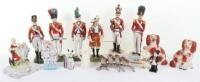 Six porcelain military figurines