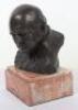 A Winston Churchill resin bust on marble base - 2