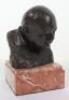 A Winston Churchill resin bust on marble base - 6