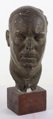 Doris Lindner (1896-1979), an Art Deco plaster bust of gentleman, signed D Lindner 1938