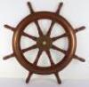 A brass and oak ships wheel by Mactaggart Scott & Co Ltd Edinburgh - 5