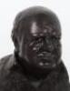 A Winston Churchill resin bust on marble base - 7