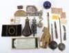 A mixed lot including an early glass fire extinguisher, an Edward VII Sandringham game tag for ‘Mrs Mallet’ with acknowledgement to Lord Knollys - 2
