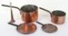 Two 19th century copper pans with lids - 2
