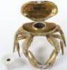 A 19th century novelty brass inkwell in the form of a crab - 3