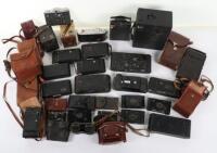 A mixed lot of vintage cameras, including Zeiss Tessar, Baldanar, Kodak, Brownie