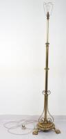 Late 19th century Art Nouveau style gilt brass standard lamp