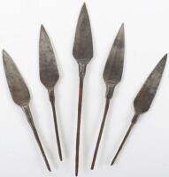 Five Roman iron arrow heads