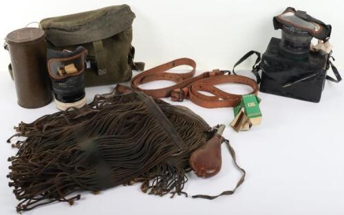 Four Waffen SS sniper veil contemporary copies, a civilian gas mask