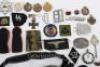 A mixed lot of WWII badges, cloth insignia, some reproduction - 4