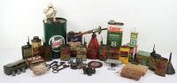 Selection of vintage oil cans and tins
