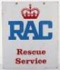 RAC Rescue Service enamel double sided sign