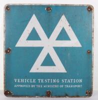 Vehicle Testing Station enamel sign