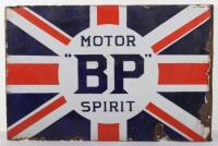 BP Motor Spirit Union Jack double sided enamel sign