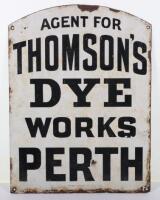 Agent for Thomson’s Dye Works Perth enamel double sided sign