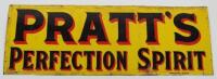 Pratts Perfection Spirit enamel sign