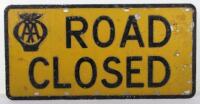 An AA (Automobile Association) Road Closed metal sign