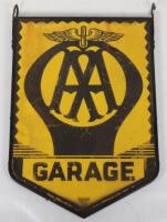AA (Automobile Association) Garage double sided enamel sign by Franco S.W.1