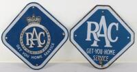 Two RAC Get Your Home Service enamel signs