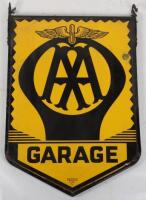 AA (Automobile Association) Garage double sided enamel sign by Franco S.W.1