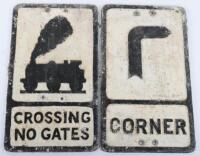 Four aluminium road signs