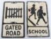 Four aluminium road signs - 4