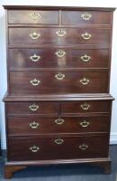 A George II mahogany tallboy / chest on chest of small proportions, circa 1740