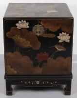 A Japanese export lacquer box / chest on stand