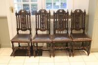 A set of four Jacobean style chairs